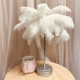 Remote Control Feather Table Lamp USB Battery Powered