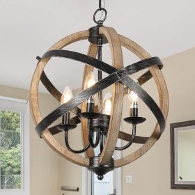 Circular 4 Bulb Farmhouse Chandelier