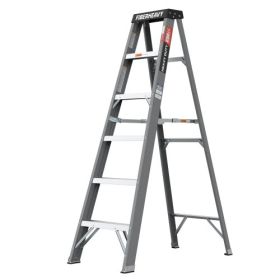 Fiberglass Step Ladder 6-Step 250lbs Gray