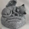 1pc Cat Memorial Stone Or Resin Statue