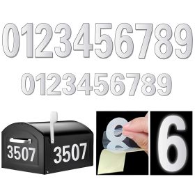 2 sets Reflective Mailbox Numbers Stickers (3" X 1 Set , 4" X 1 Set)