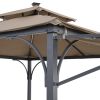 Patio 9.8ft.L x 9.8ft.W Gazebo with Extended Side Awning and LED Light