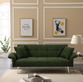 Futon Sofa Bed (Color: Green)