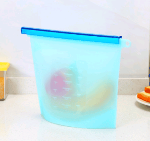 Silicone food fresh-keeping sealed storage bags (Option: Blue-4000ml)