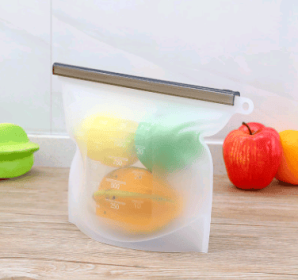 Silicone food fresh-keeping sealed storage bags (Option: White-4000ml)