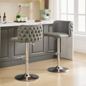 Swivel Barstools (Option: Gray)