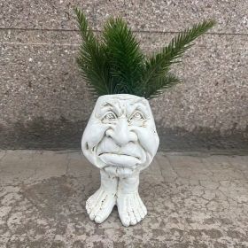 1pc Resin Planter Statue Vase (Color: Angry Margaret)