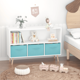 Fiberboard Children's Bookshelf (Option: WhiteBlue)