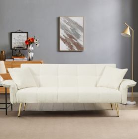 Futon Sofa Bed (Color: Beige)