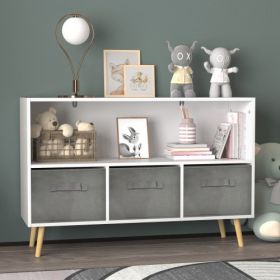 Fiberboard Children's Bookshelf (Option: Whitegray)